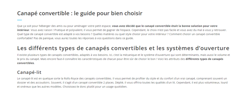 Guide du canapé convertible